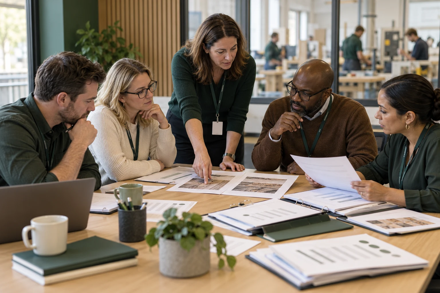 Illustrative assessment standardisation session, with professional assessors comparing sample evidence